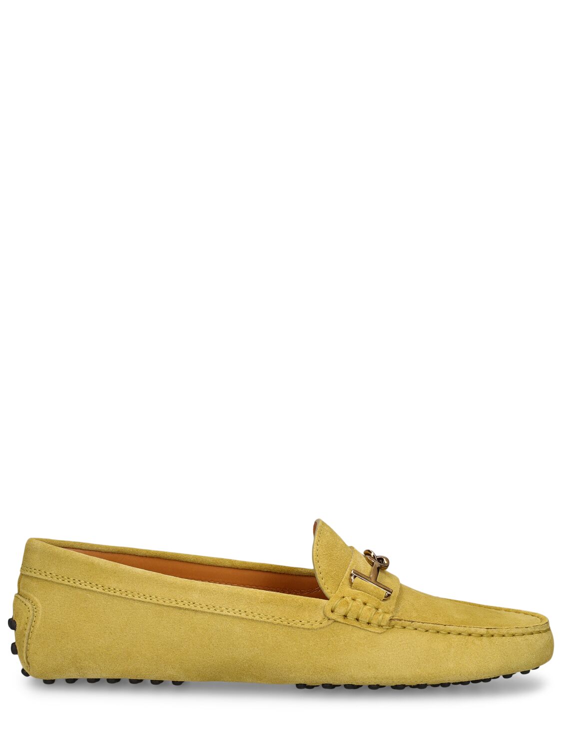 Tod's Gommini Suede Loafers In Acid Yellow