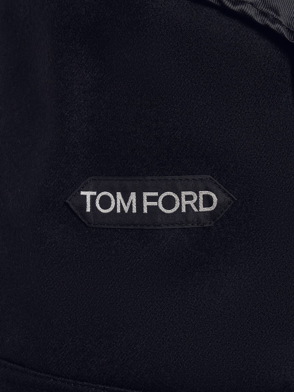 Shop Tom Ford Officer Light Melton Jacket In Navy