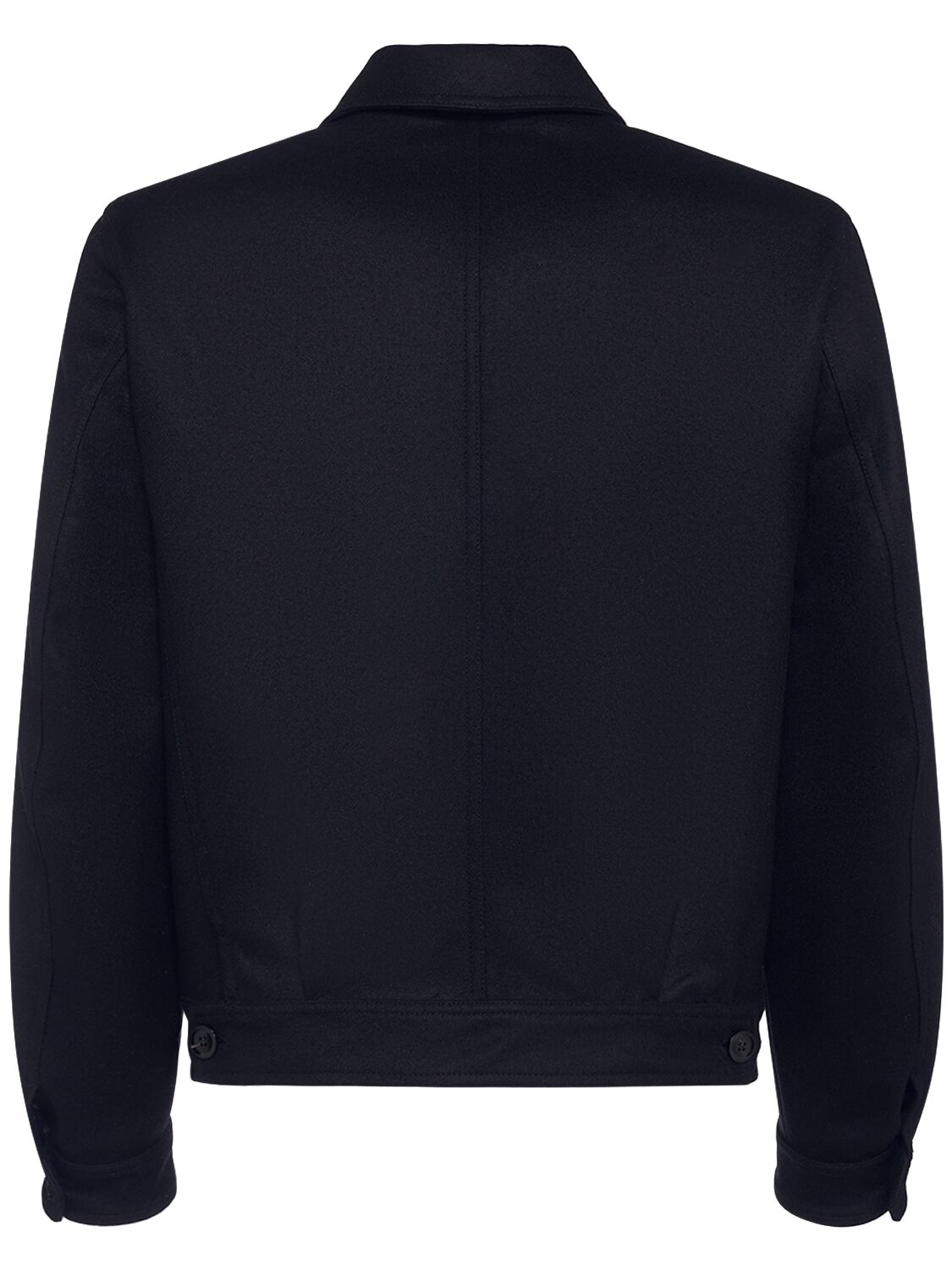 Shop Tom Ford Officer Light Melton Jacket In Navy