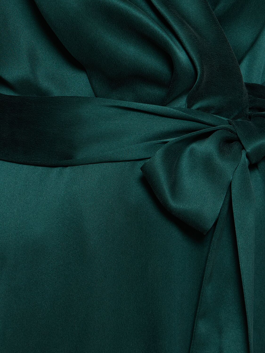 Shop Zimmermann Silk Midi Wrap Dress In Green