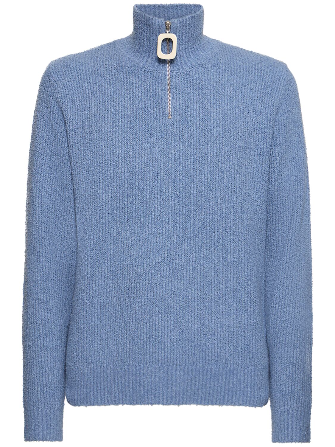 Image of Henley Half-zip Cotton Knit Sweater