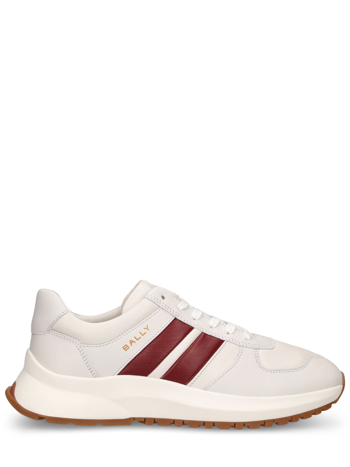 Bally Darsyl Leather Low Sneakers In White,red