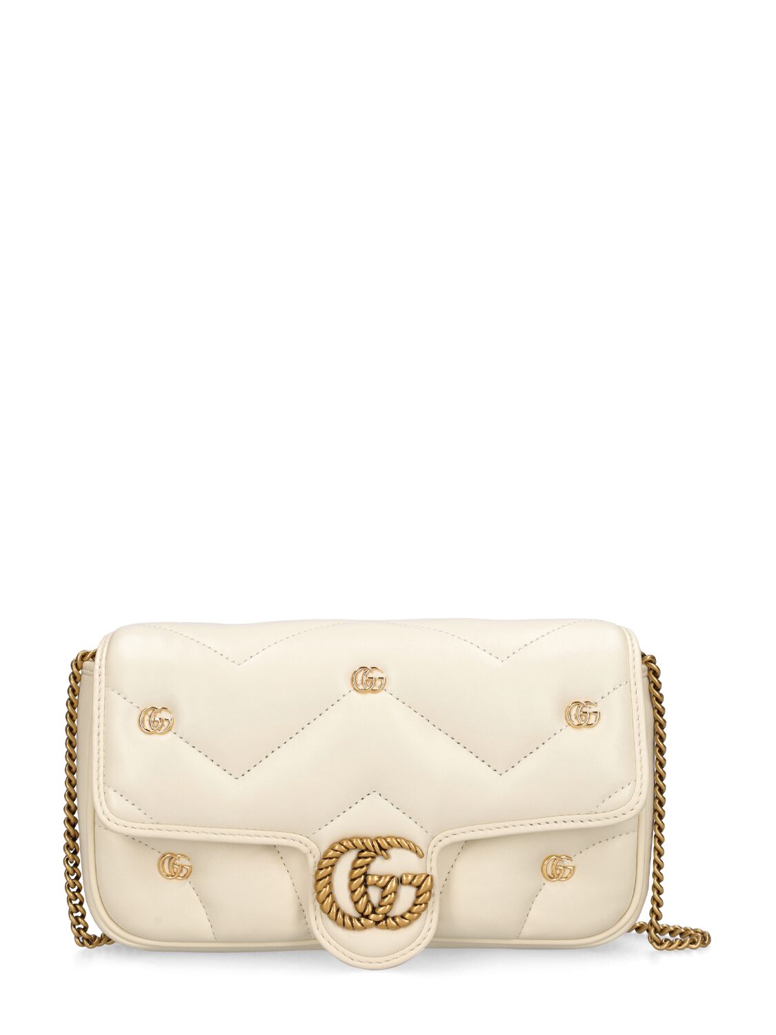 Gucci Mini Gg Marmont Shoulder Bag In Antique White