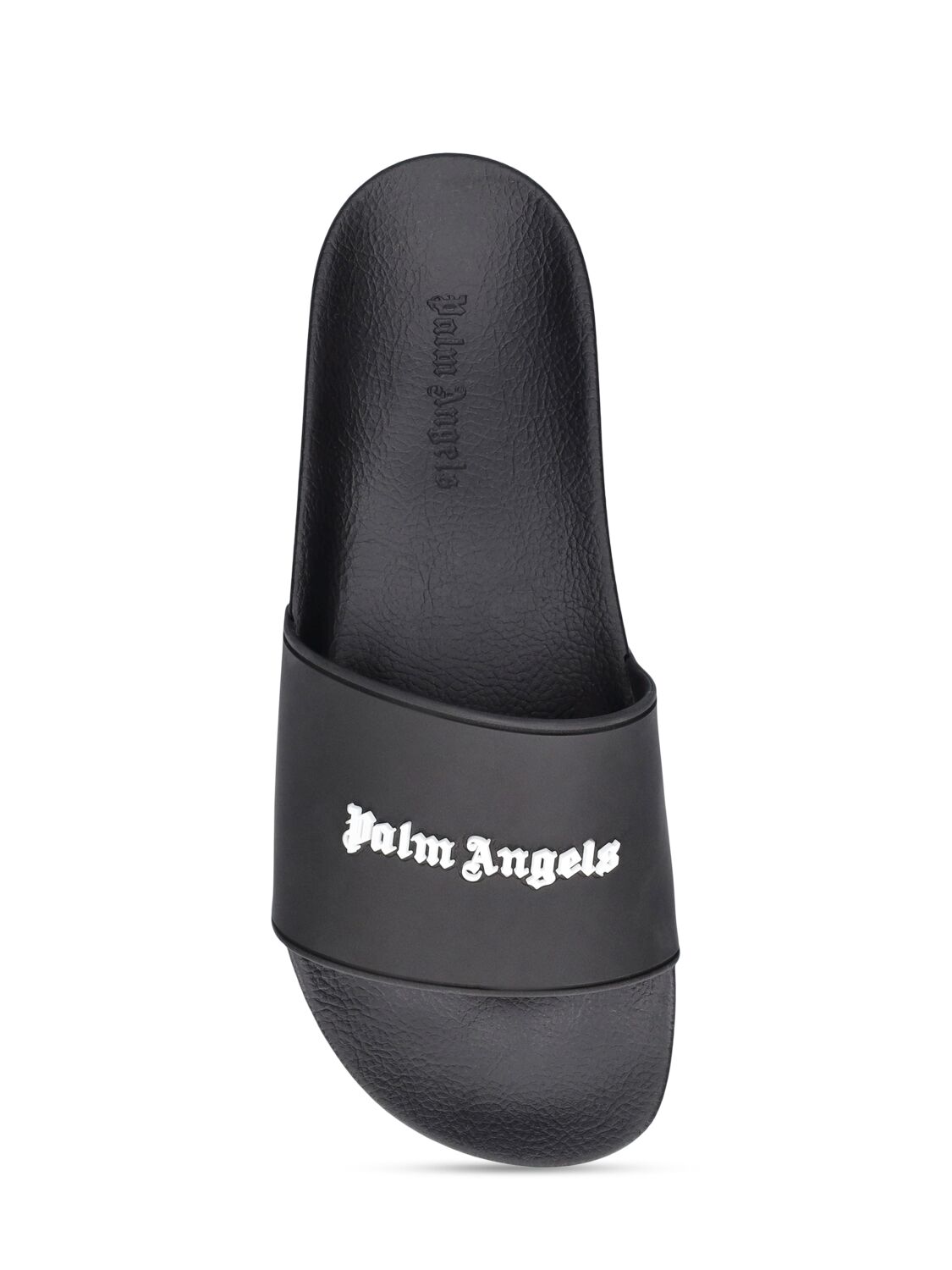 Shop Palm Angels 20mm Essential Logo Rubber Pool Slides In Black