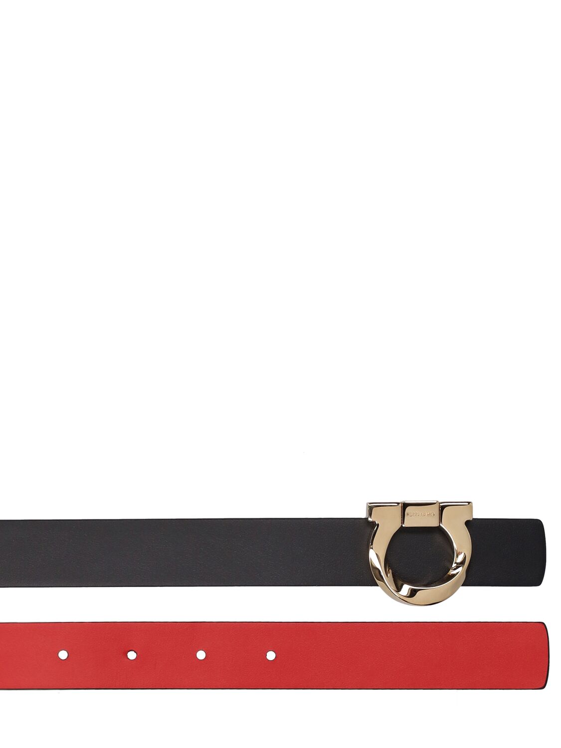 Shop Ferragamo 2.5cm Reversible Leather Belt In Black,red