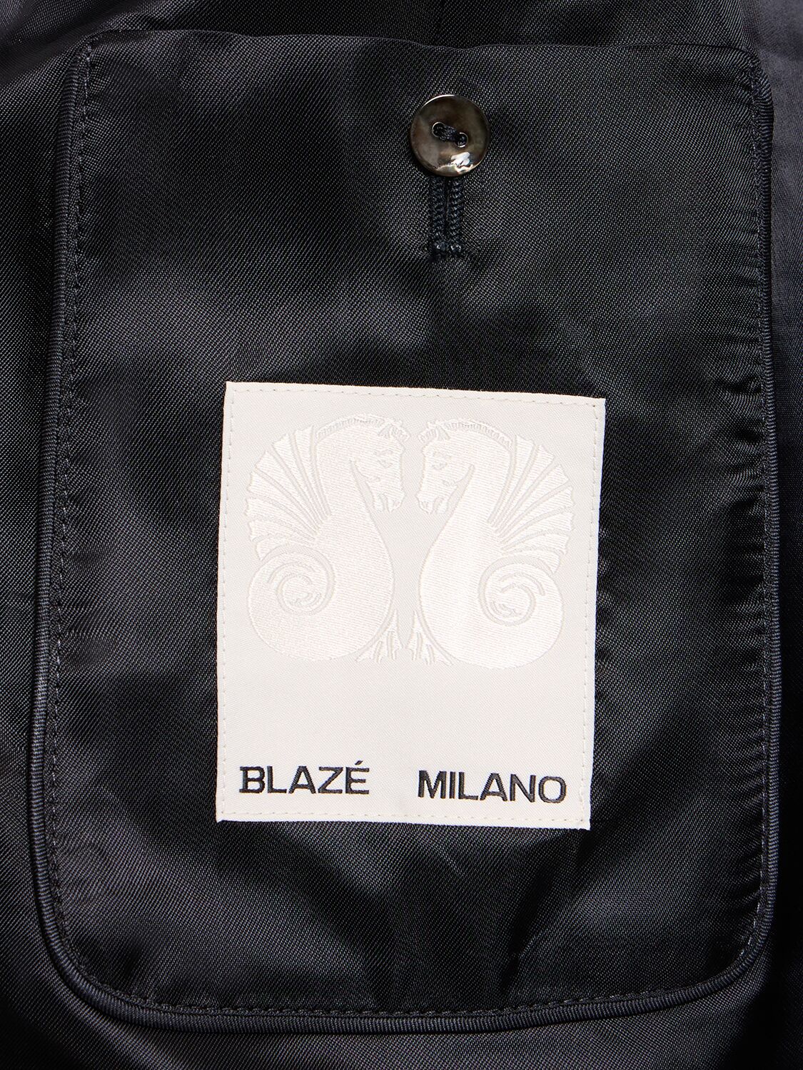 Shop Blazé Milano Status Quo Charmer Wool Blazer In Grey