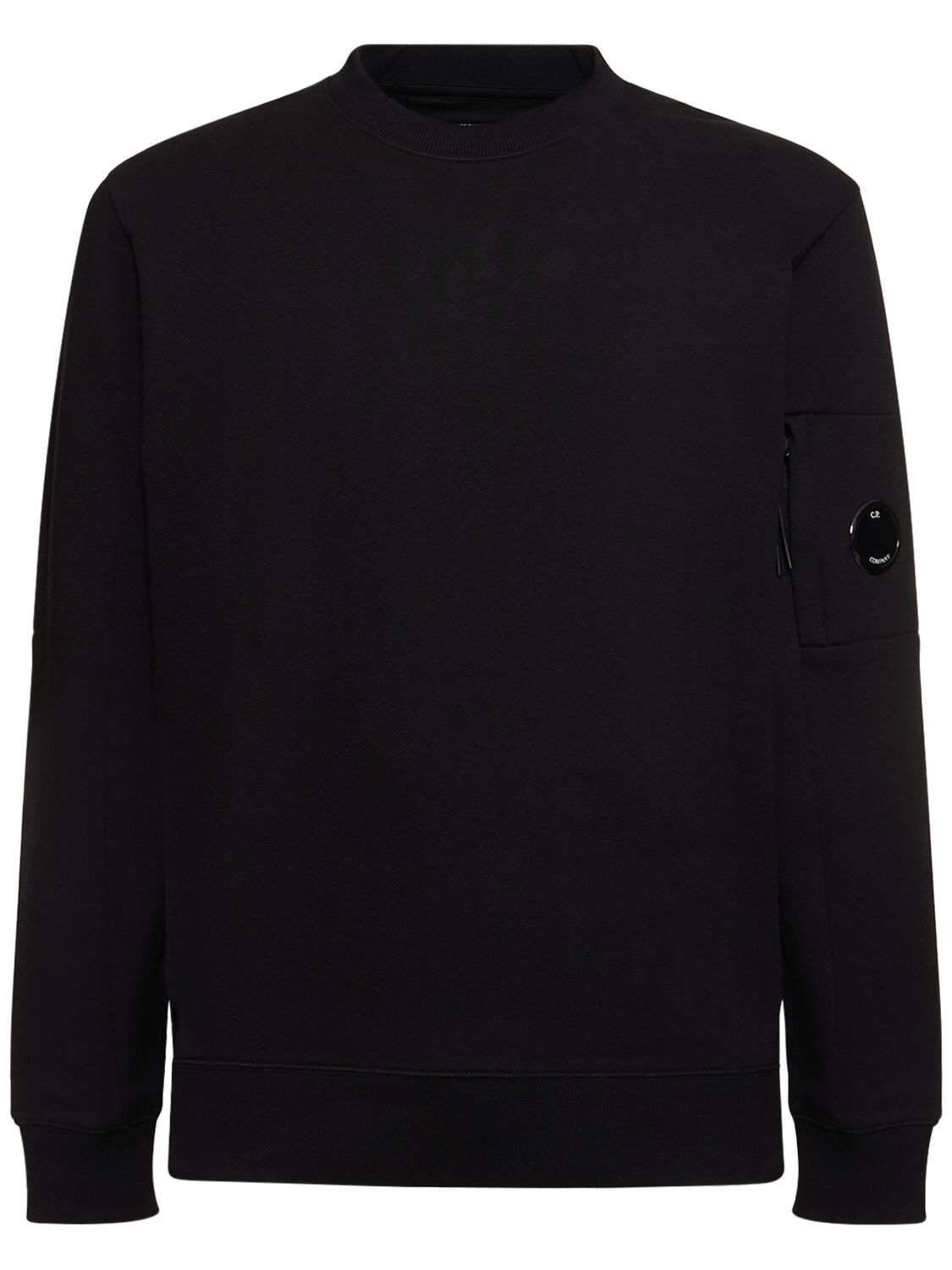 Shop C.p. Company Diagonal Raised Fleece Sweatshirt In Black