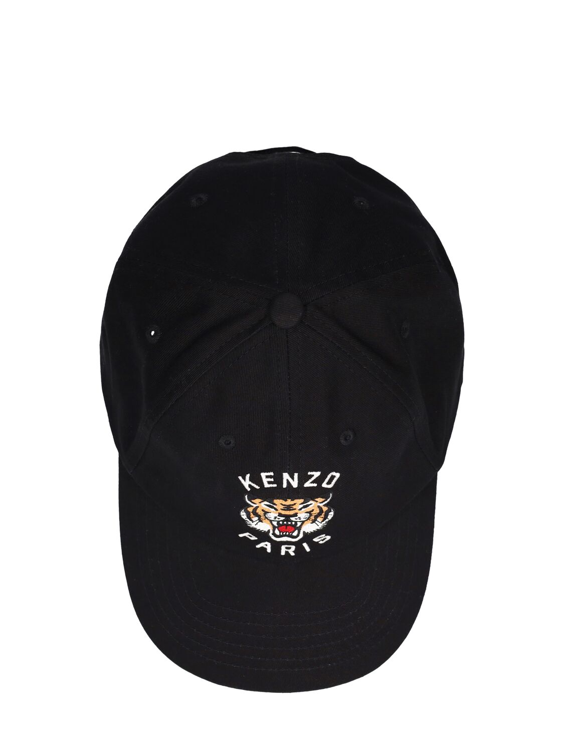 Shop Kenzo Tiger Embroidery Cotton Baseball Cap In Black