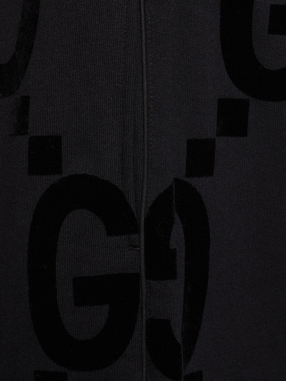 Shop Gucci Gg Flocked Cotton Sweatpants In Black