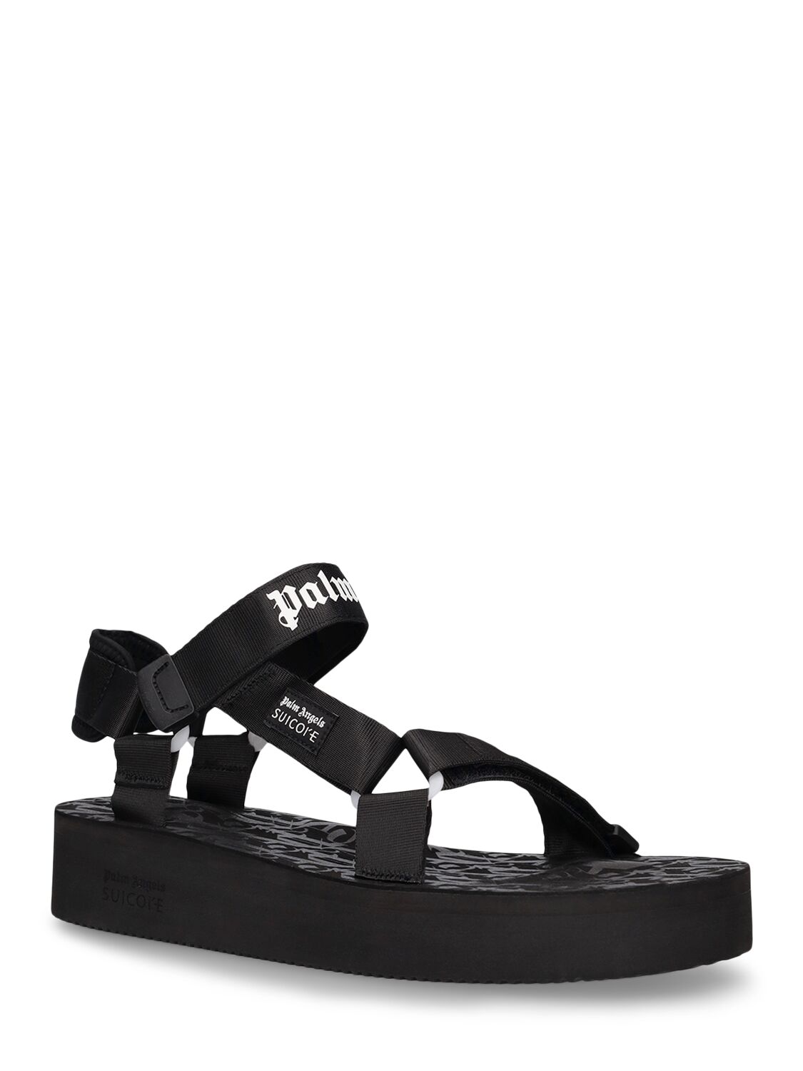 Shop Palm Angels 30mm  X Suicoke Depa Sandals In Black