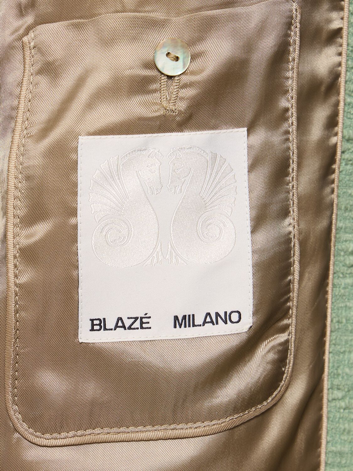 Shop Blazé Milano Esence Shamo Cotton Blend Bolero In Mint