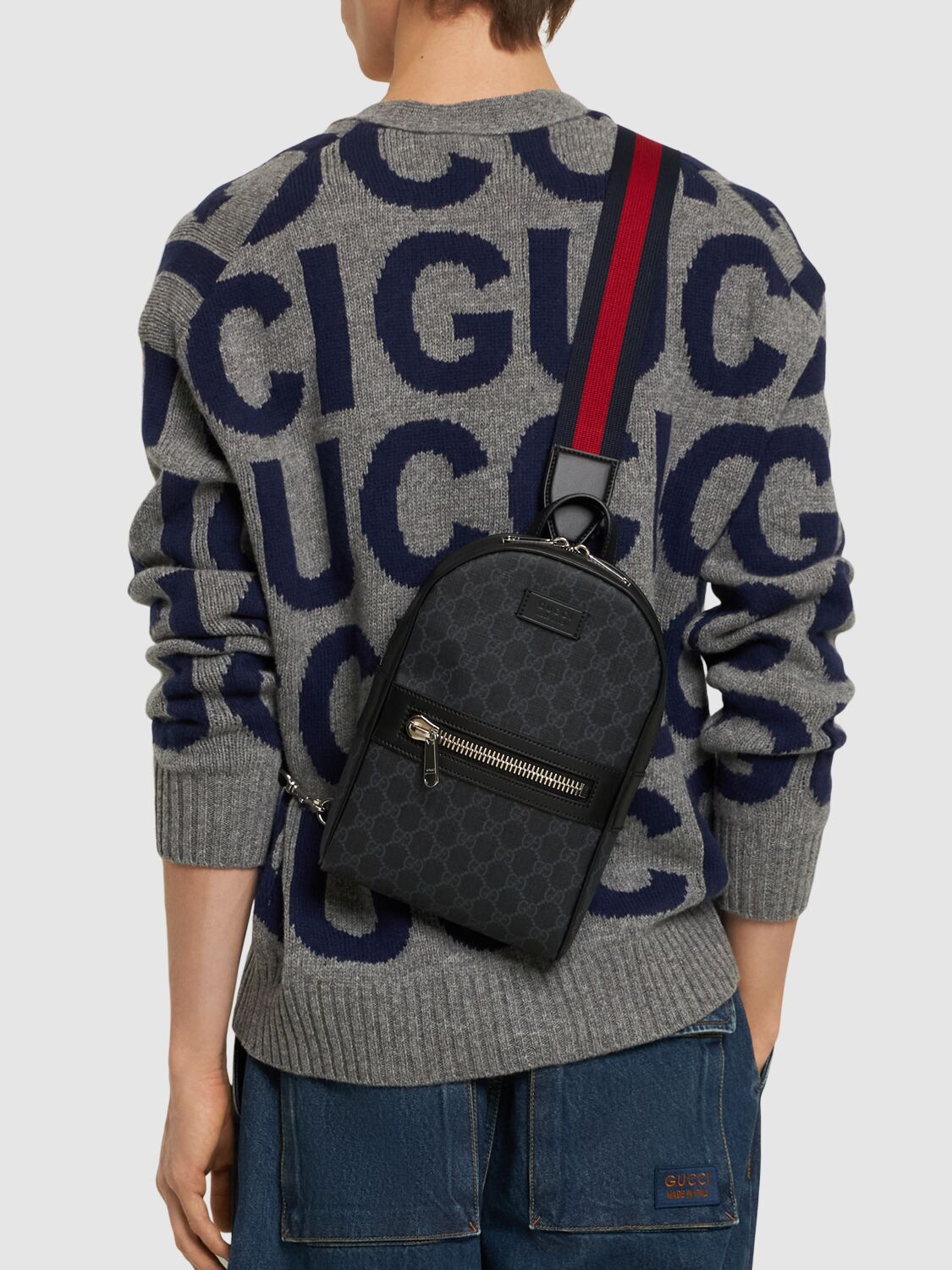 Shop Gucci Gg Supreme Crossbody Bag In Black