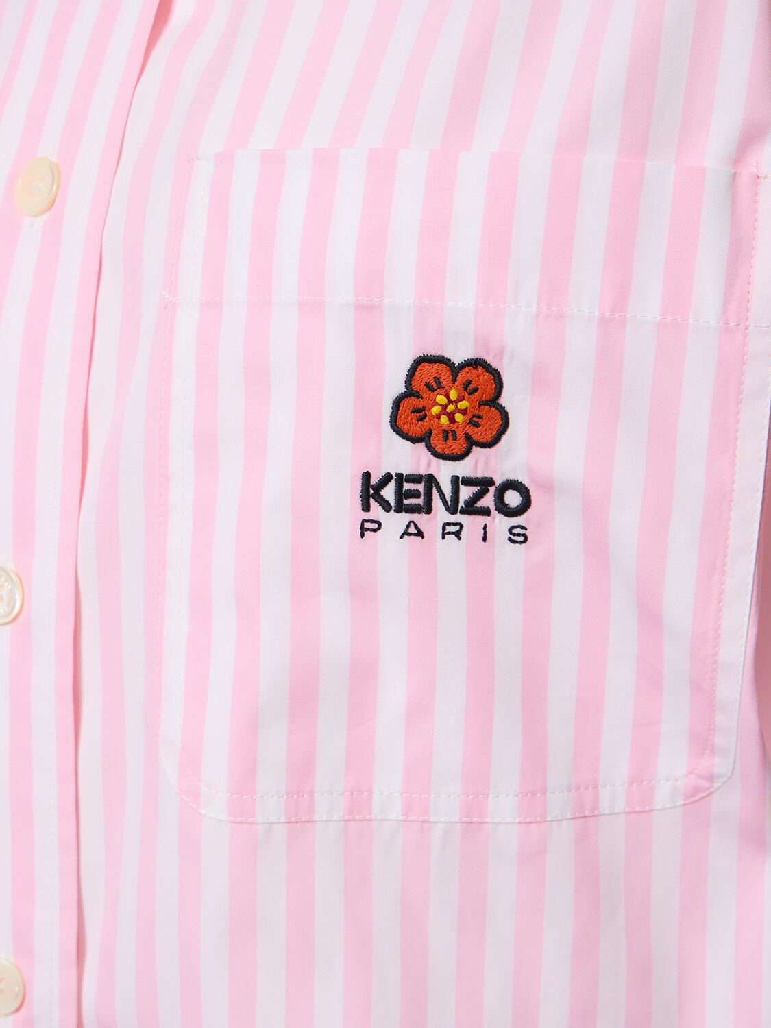 Shop Kenzo Boke Cotton Poplin Shirt In Pink