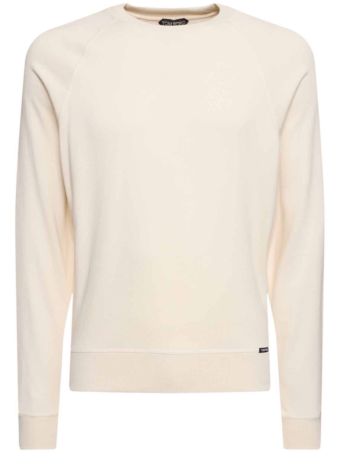 Shop Tom Ford Viscose Blend Crew Sweatshirt In Ivory