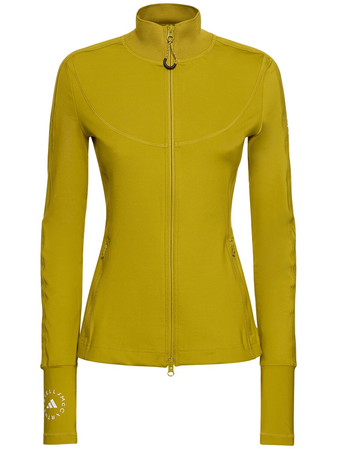 Adidas By Stella Mccartney Long-sleeve Mid-layer Top In Pulse Olive