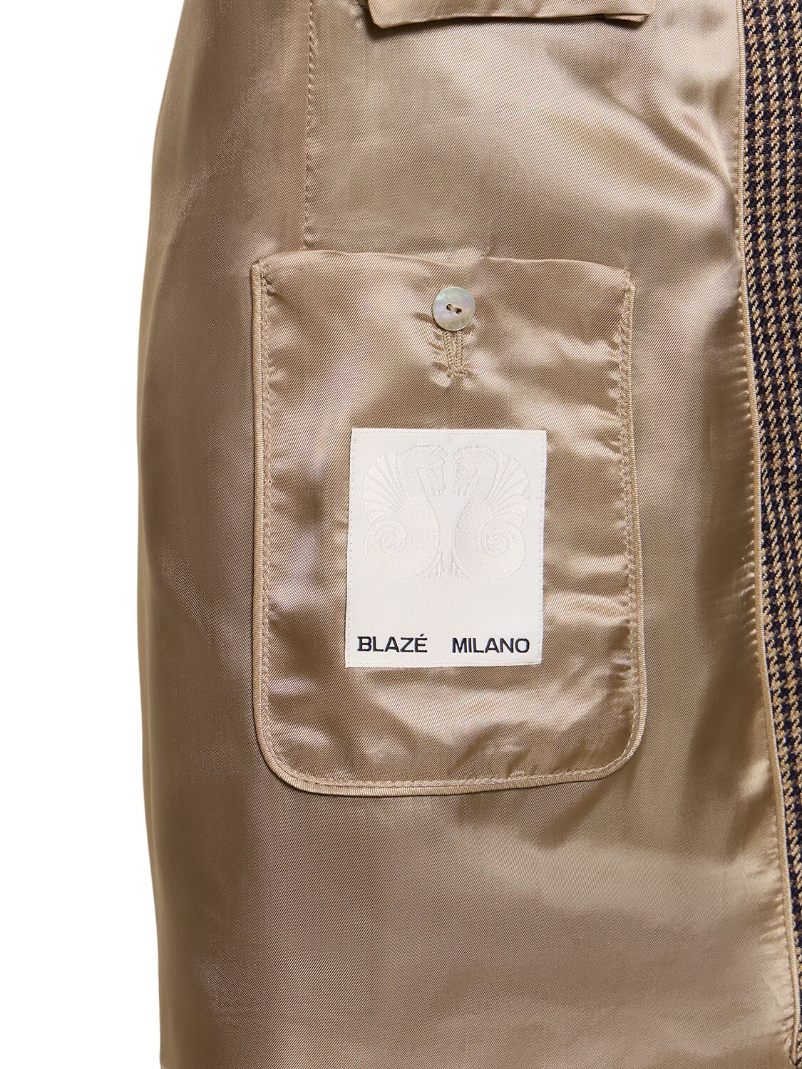 Shop Blazé Milano Ambra Silk Long Blazer In Brown