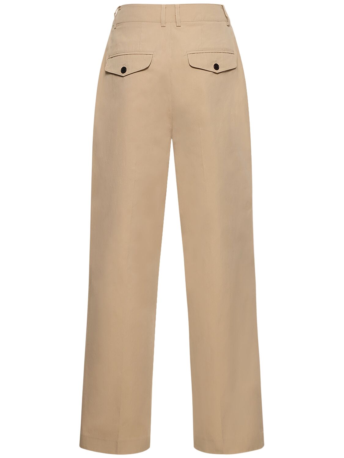 Shop Dunst Pleated Cotton & Nylon Chino Pants In Beige