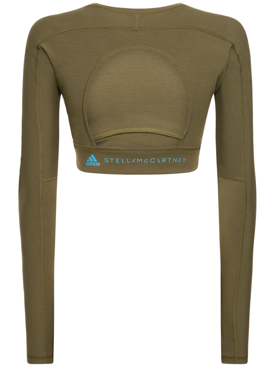 Shop Adidas By Stella Mccartney Asmc Truestrength Yoga Crop Top In Focus Olive
