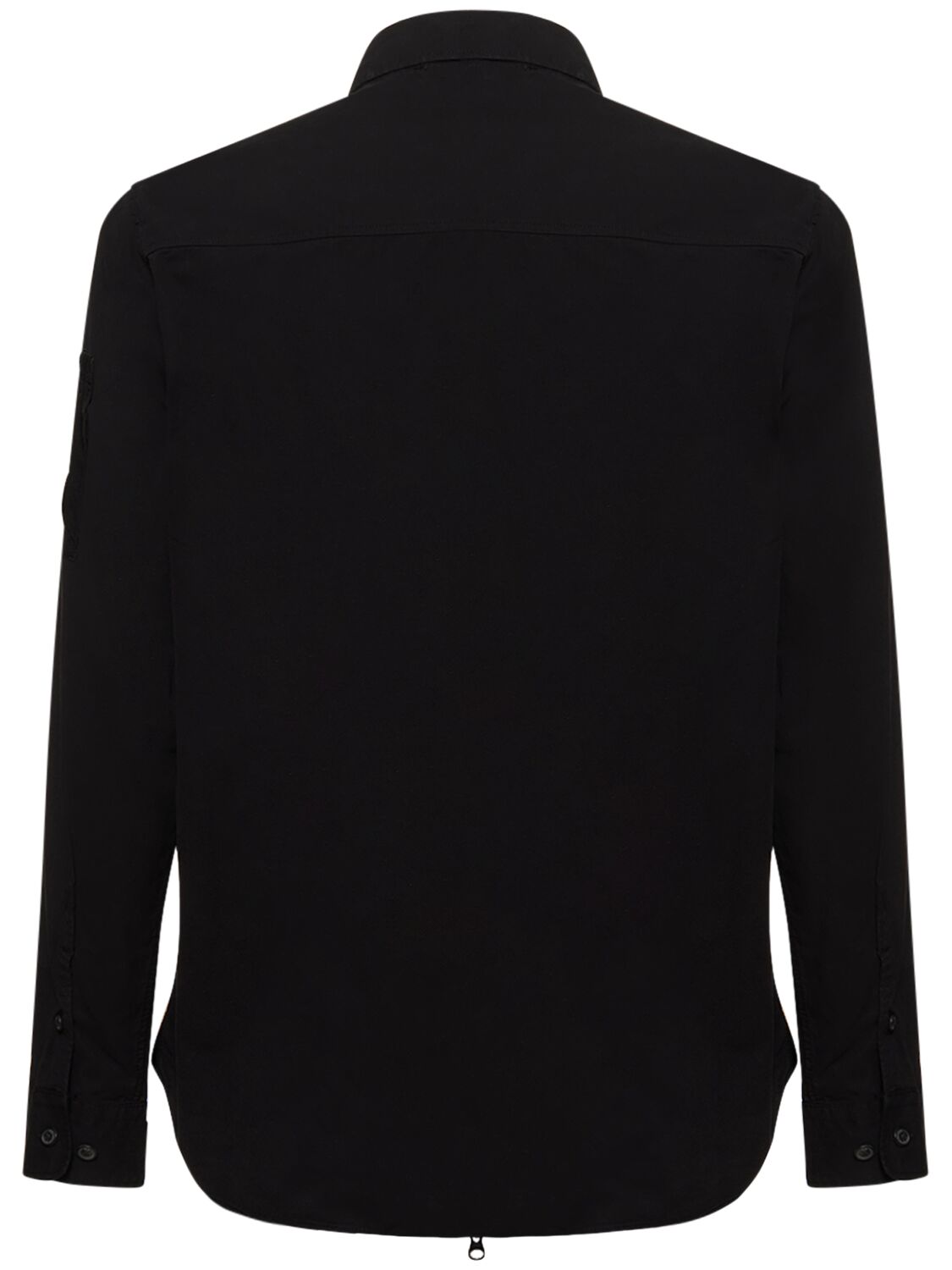 Shop C.p. Company Gabardine Zipped Shirt In Black