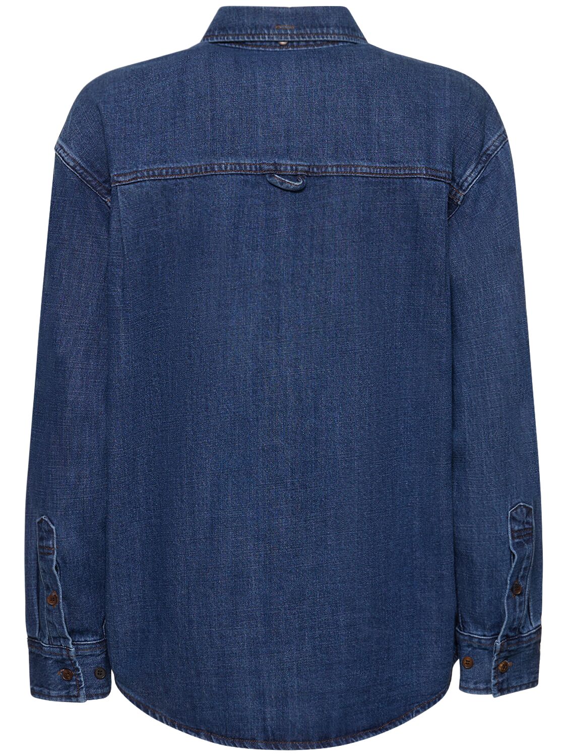 Shop Dunst Classic Cotton Denim Shirt In Blue