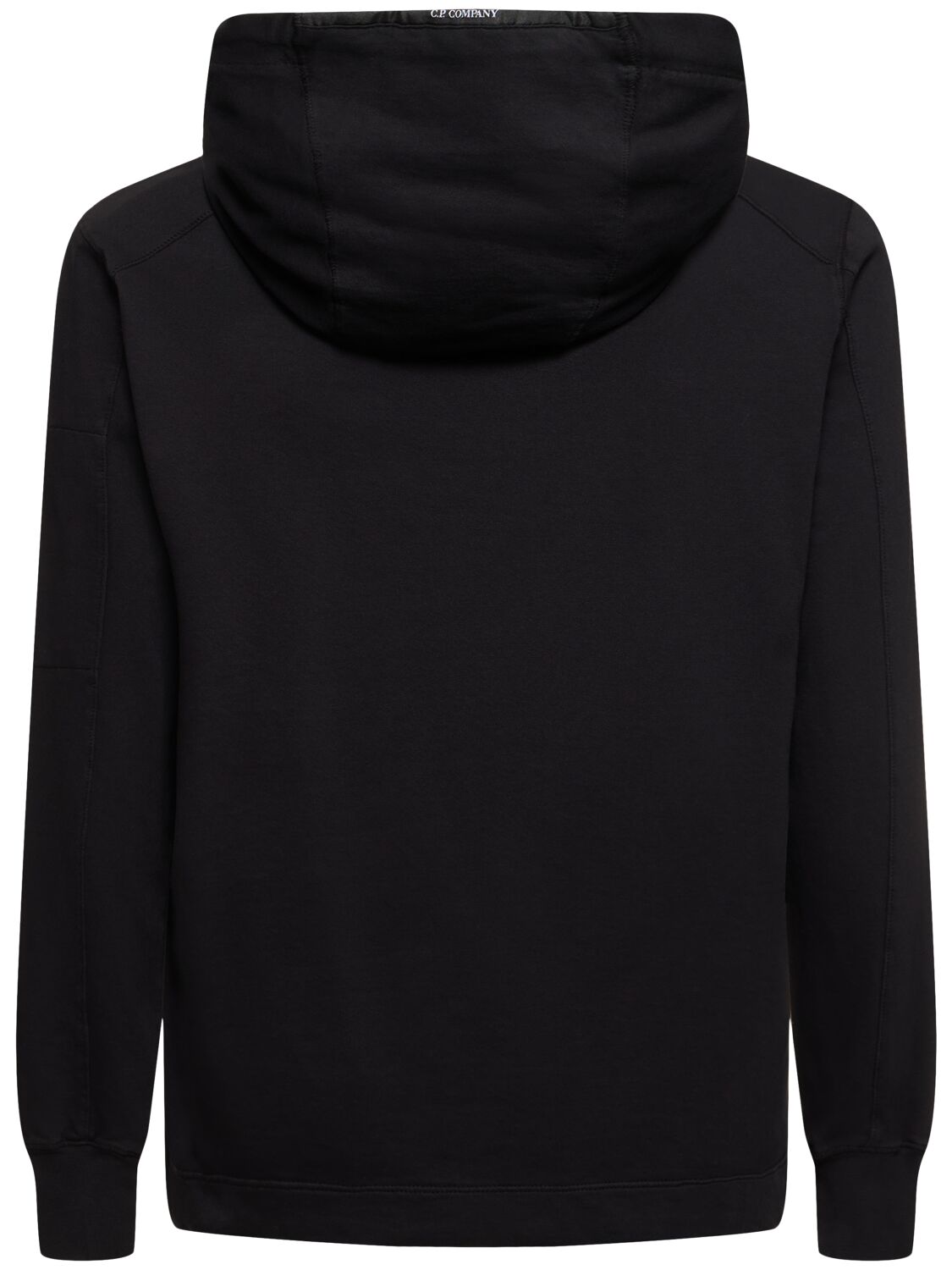 Shop C.p. Company Light Cotton Fleece Hoodie In Black