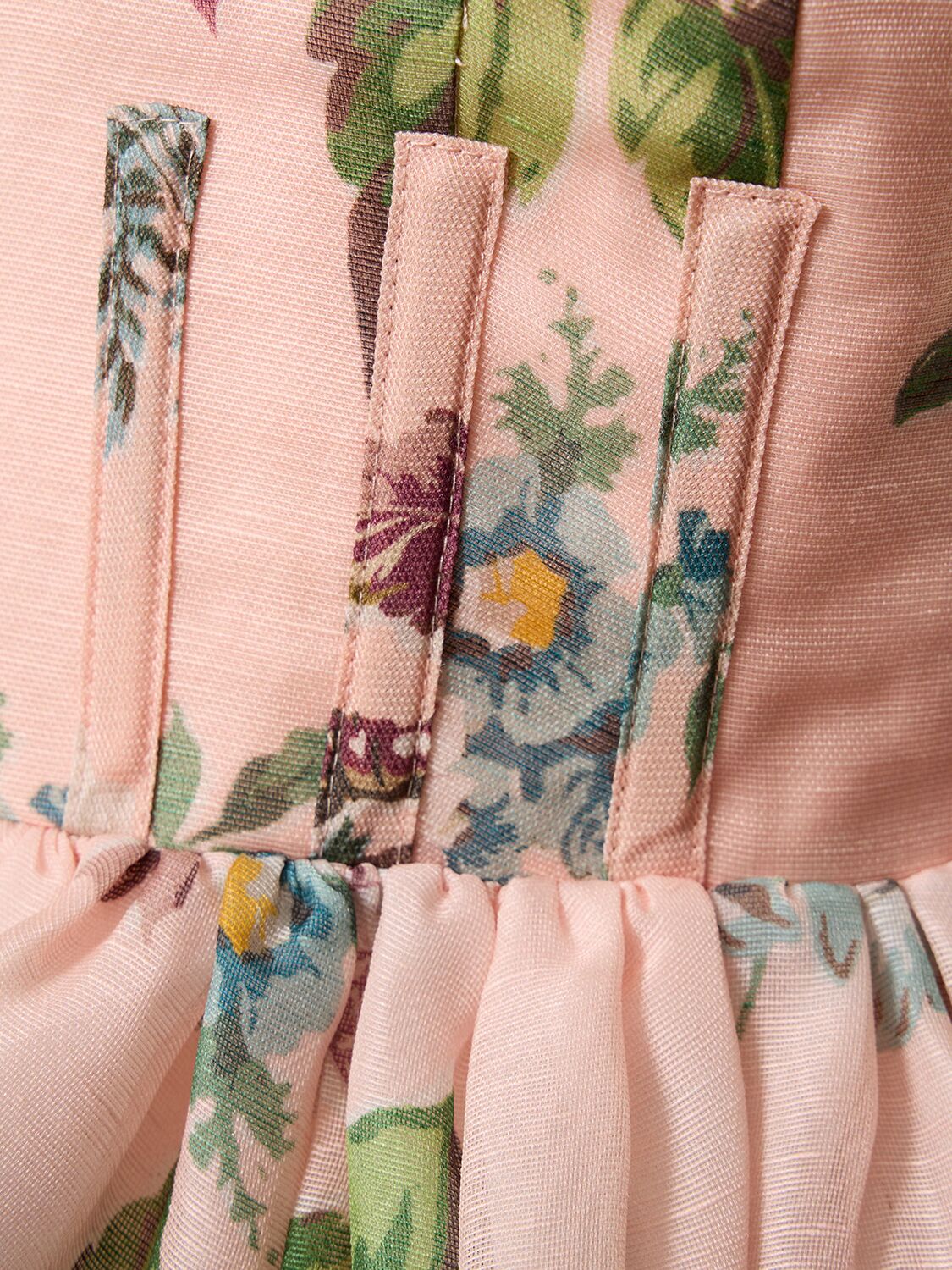Shop Zimmermann Matchmaker Draped Linen Mini Dress In Multicolor