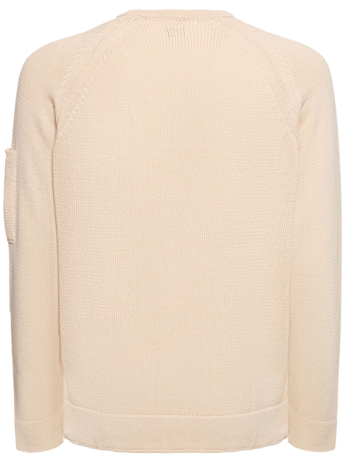 Shop C.p. Company Compact Cotton Knit Sweater In Pistachio Shell