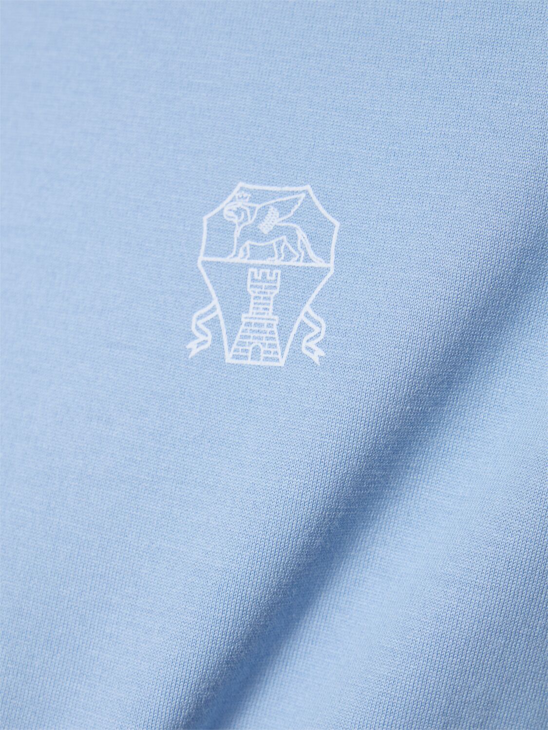 Shop Brunello Cucinelli Logo Cotton Jersey T-shirt In Turchese