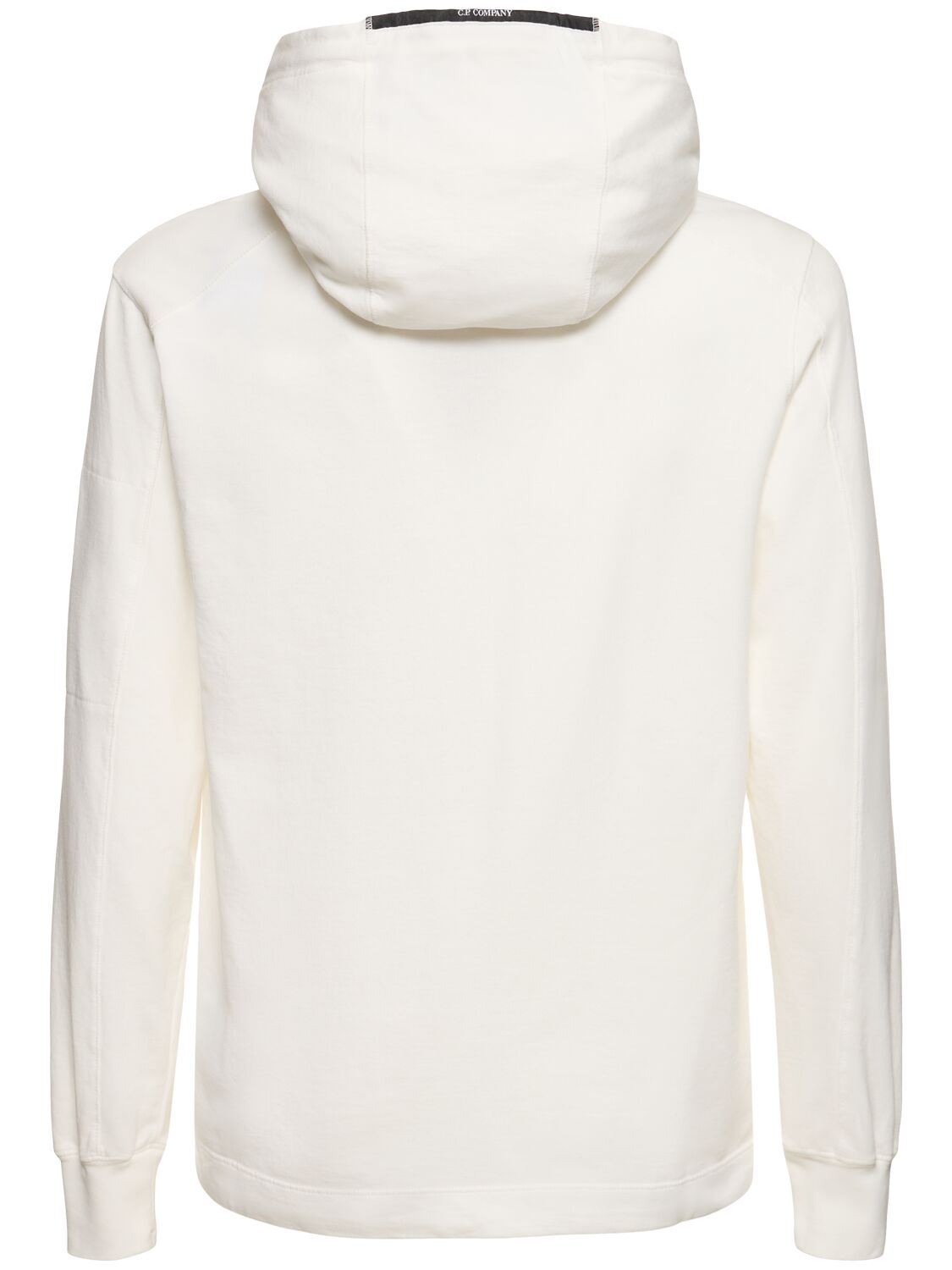 Shop C.p. Company Light Cotton Fleece Hoodie In Gauze White
