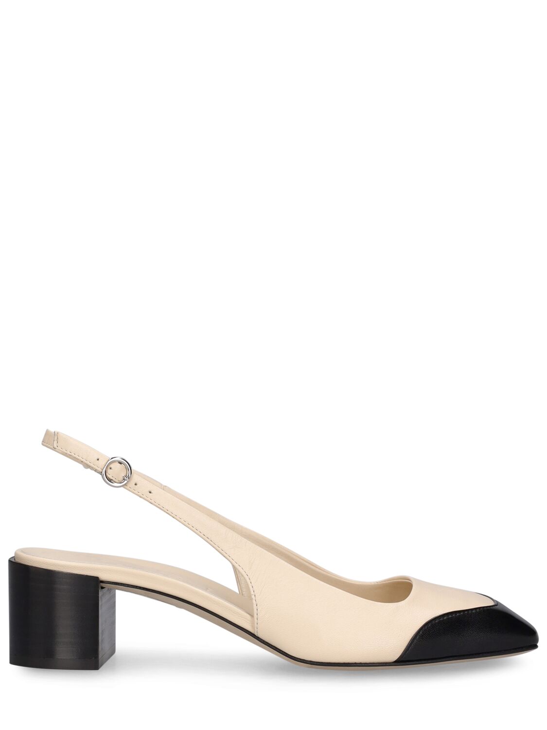Aeyde 45mm Augusta Nappa Leather Heels In Creamy,black