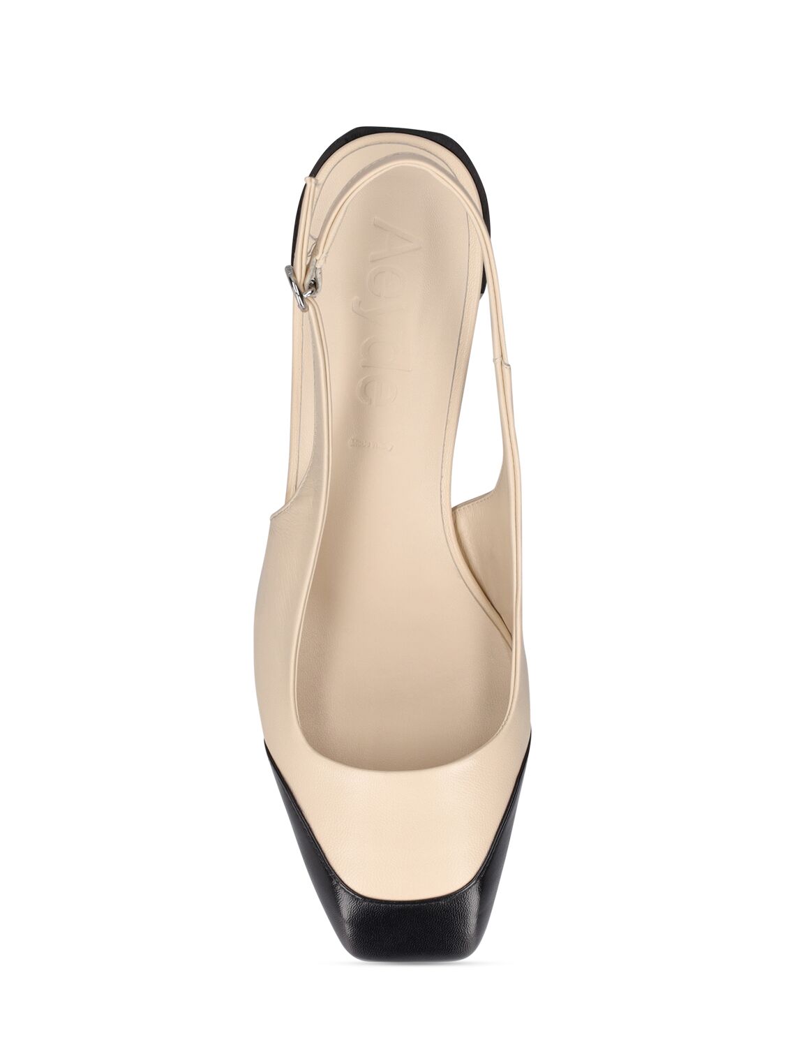 Shop Aeyde 45mm Augusta Nappa Leather Heels In Creamy,black