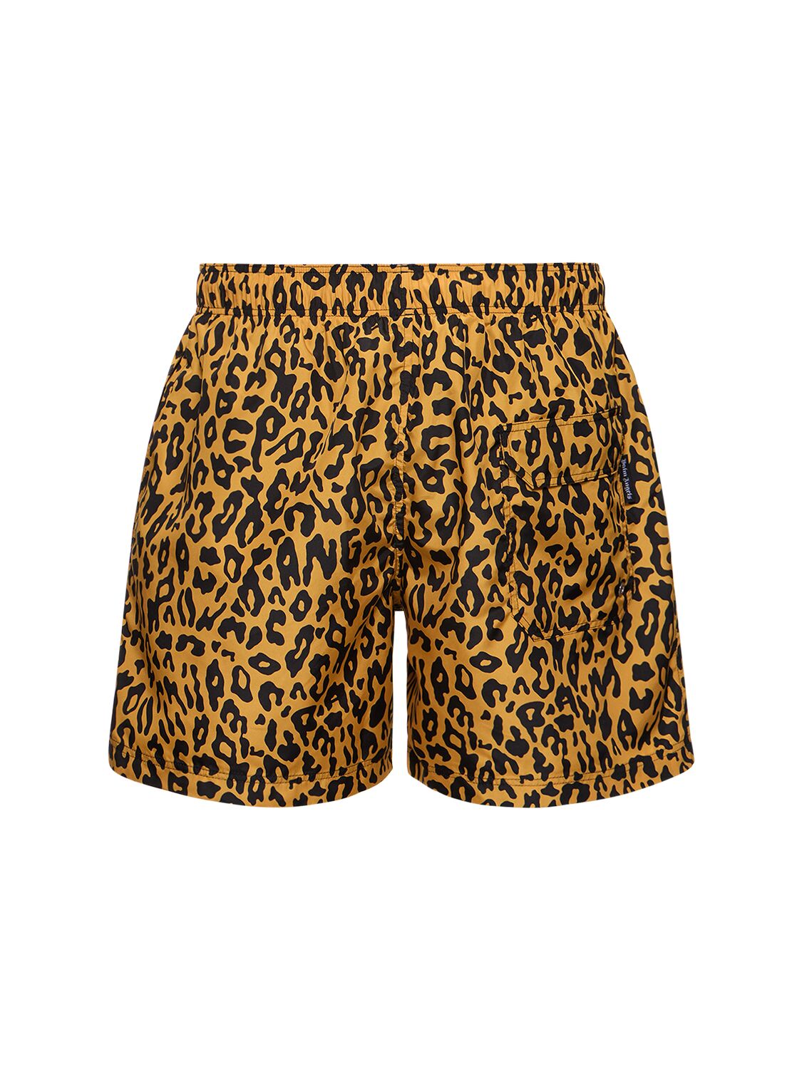 Shop Palm Angels Cheetah Tech Swim Shorts In Orange,black
