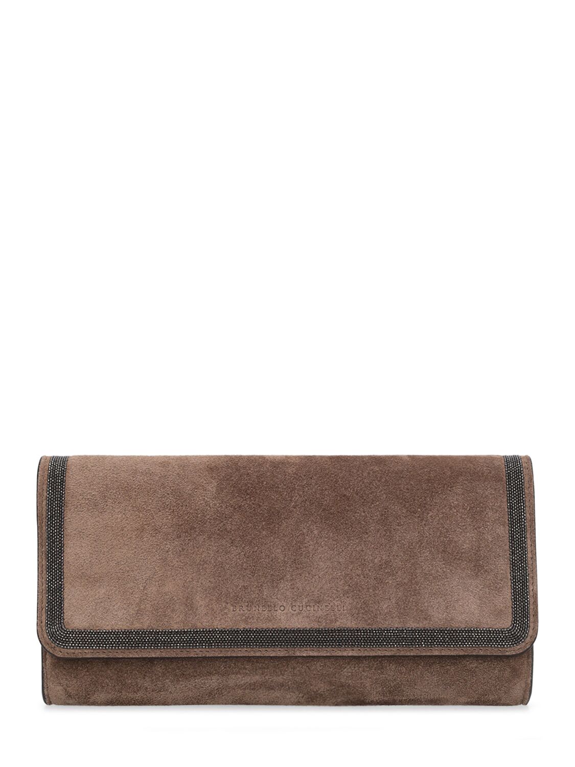 Softy Velour Embellished Leather Pouch