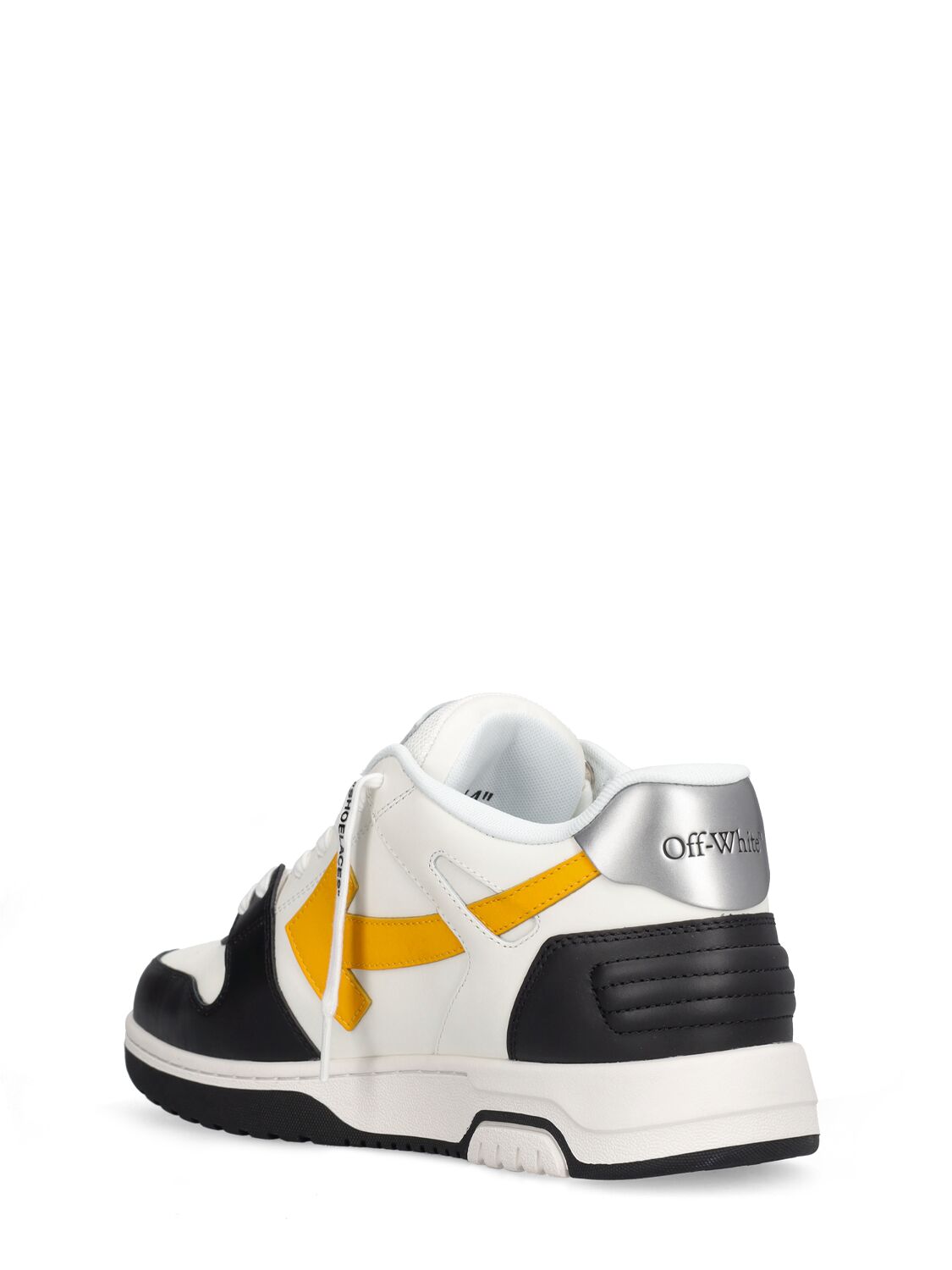 Shop Off-white Out Of Office Leather Sneakers In Yellow,silver