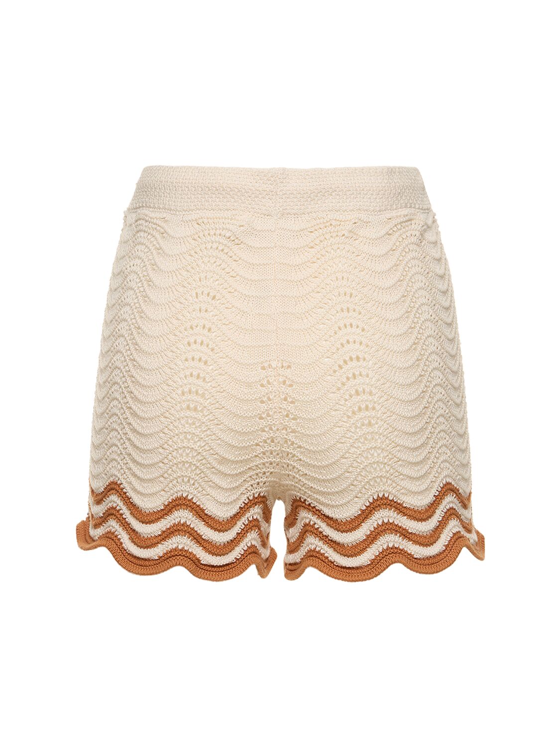 Shop Zimmermann Junie Textured Cotton Knit Shorts In Beige