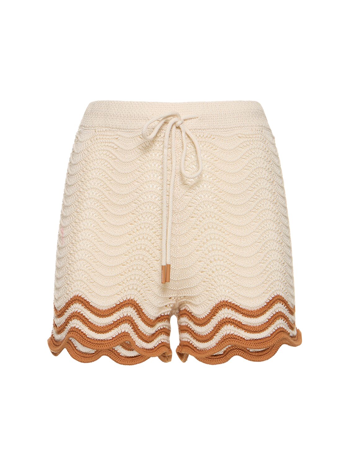 Image of Junie Textured Cotton Knit Shorts