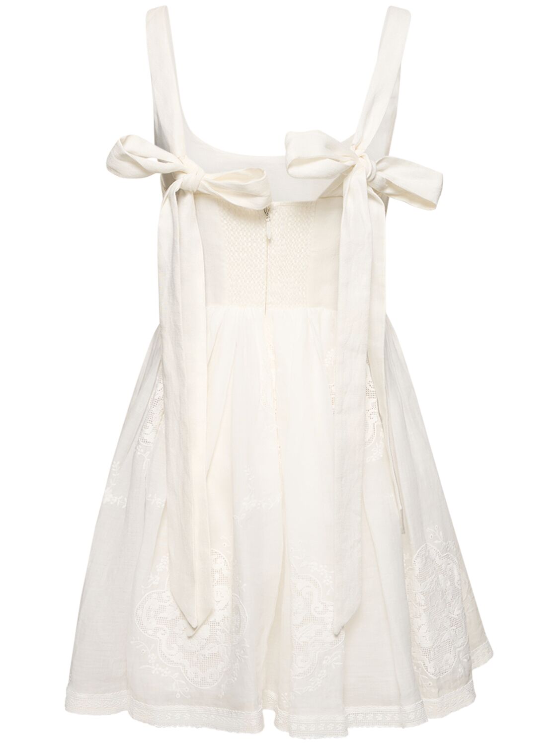 Shop Zimmermann Alight Embroidered Corset Mini Dress In Ivory