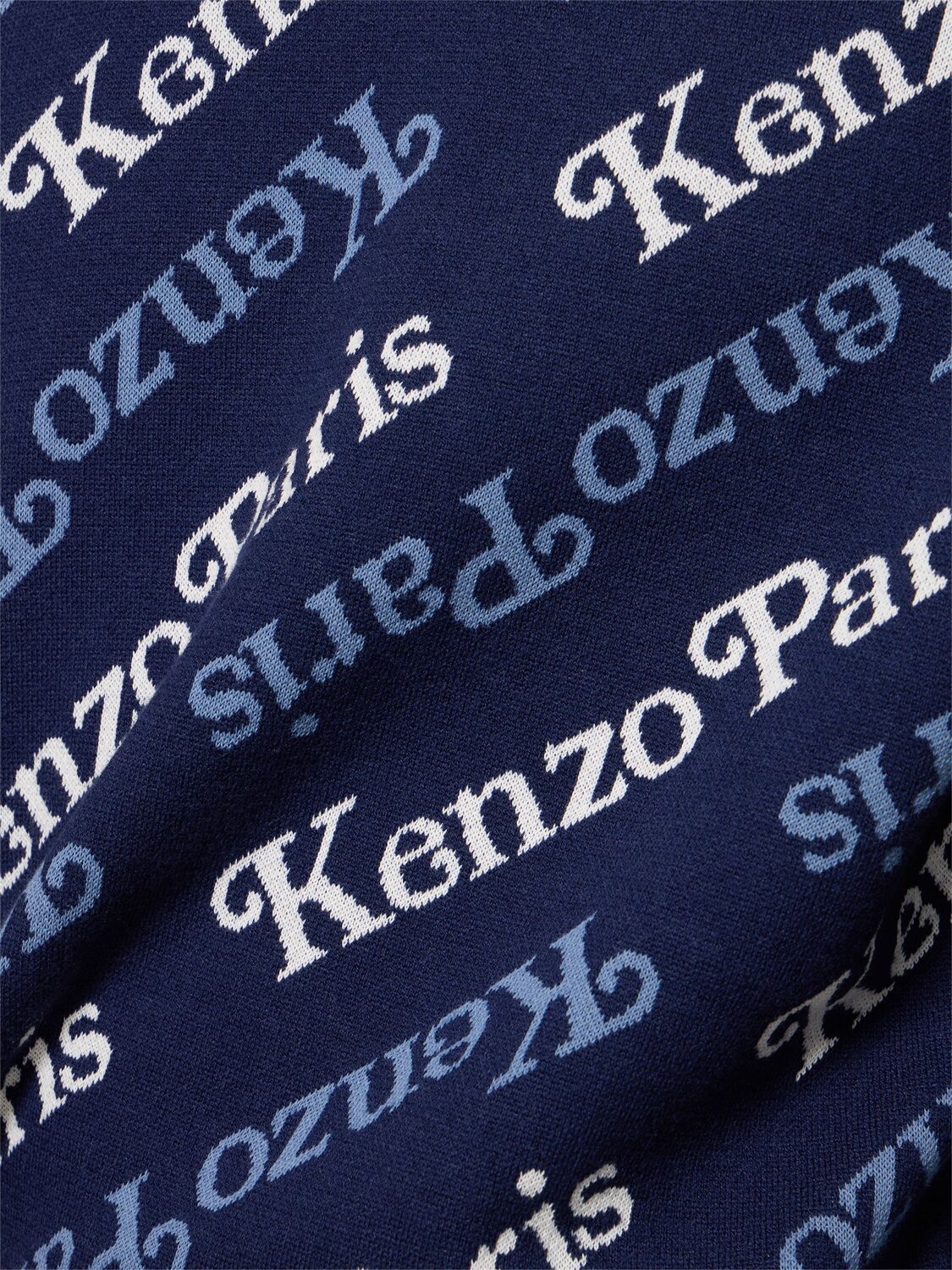 Shop Kenzo By Verdy Cotton Blend Knit Sweater In Blue