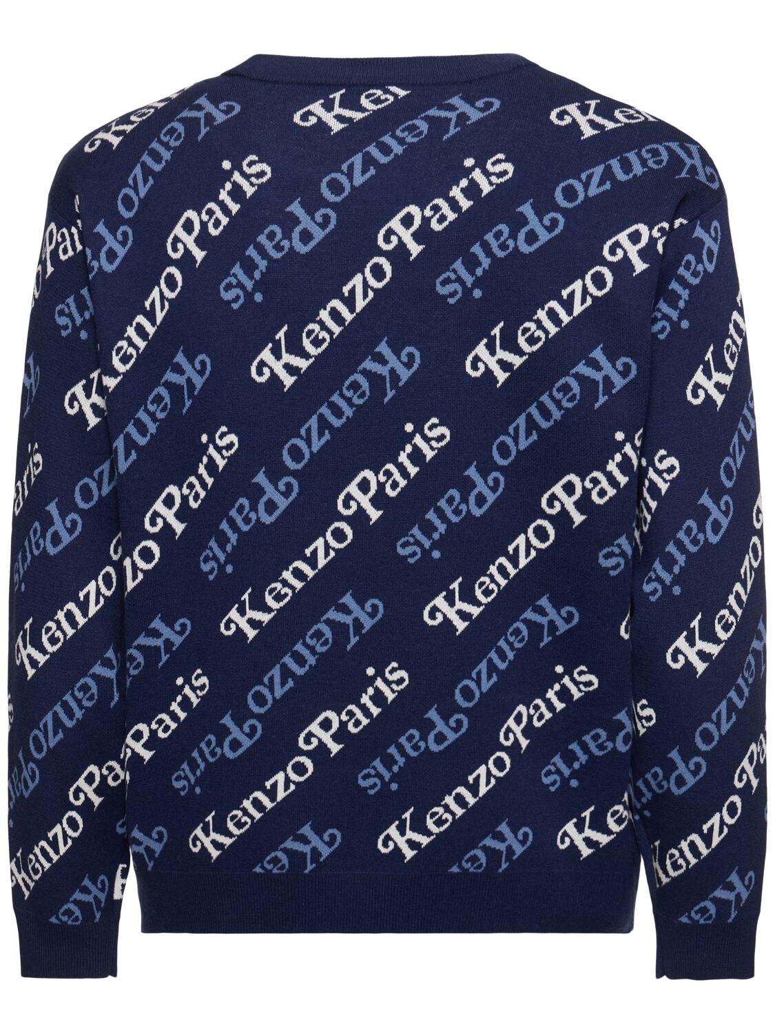 Shop Kenzo By Verdy Cotton Blend Knit Sweater In Blue