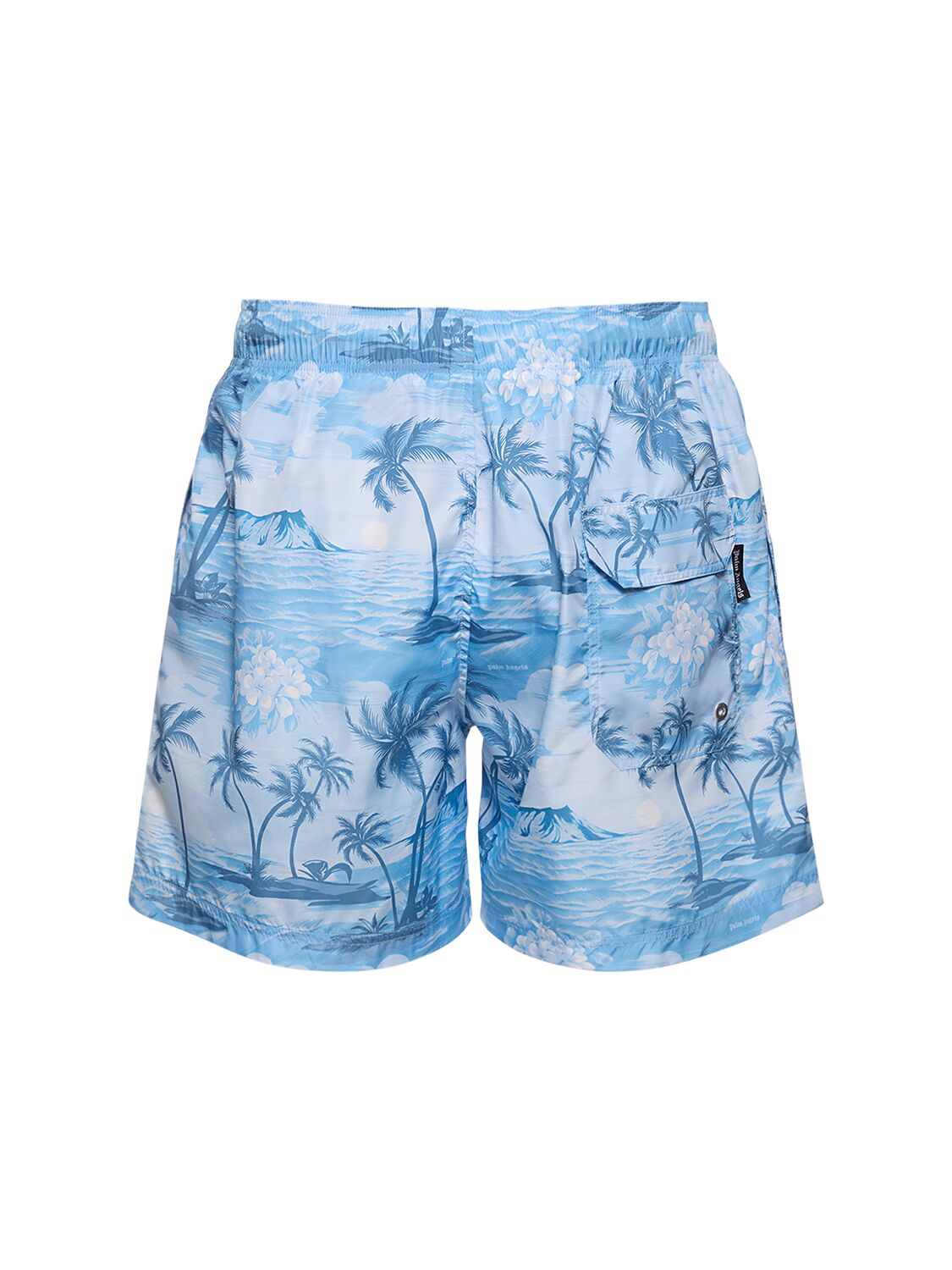 Shop Palm Angels Sunset Tech Swim Shorts In Indigo Blue