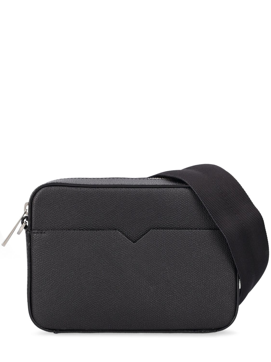 Valextra Small Leather Camera Bag In Black