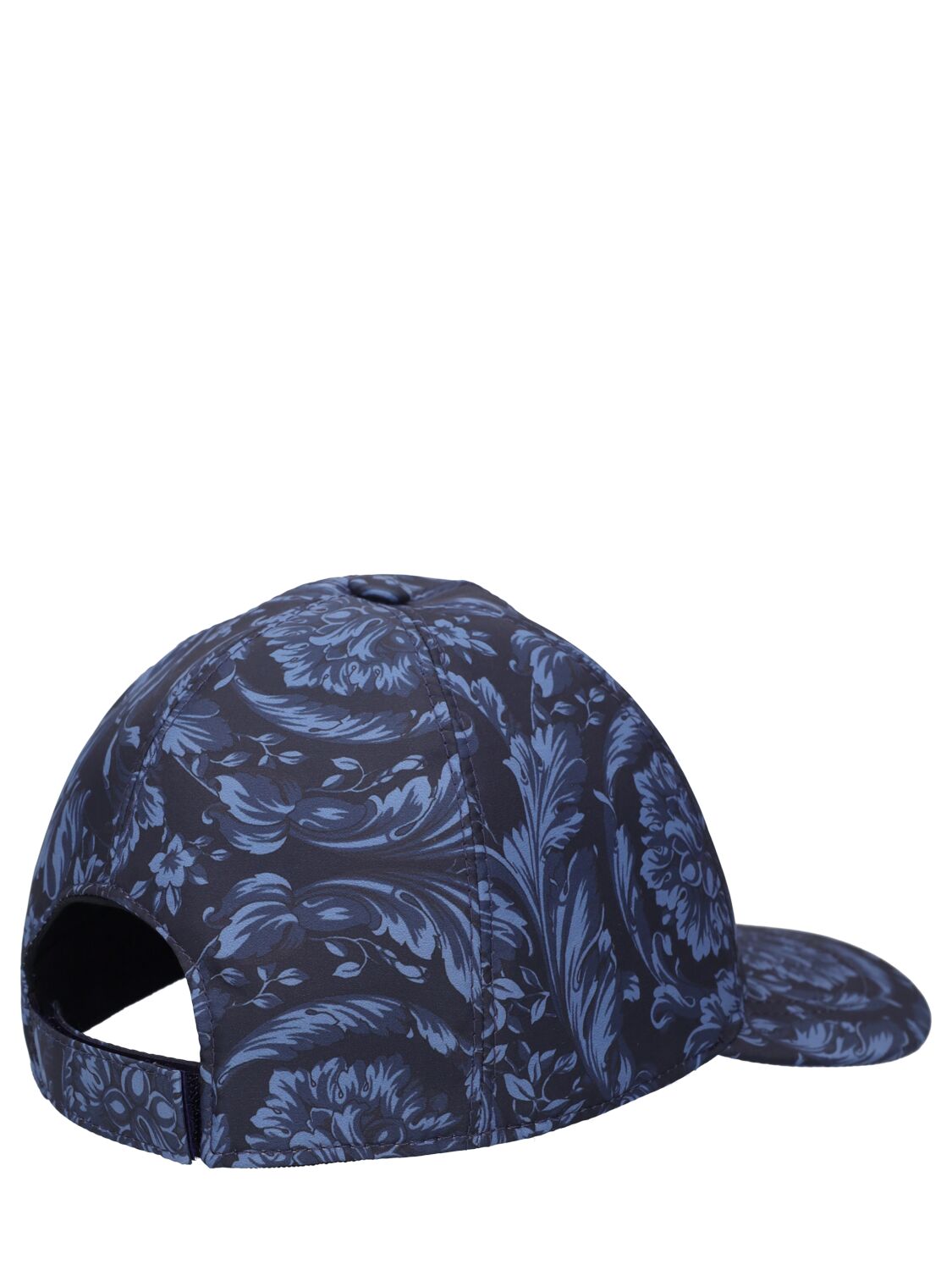 Shop Versace Baroque Print Nylon Baseball Hat In Navy