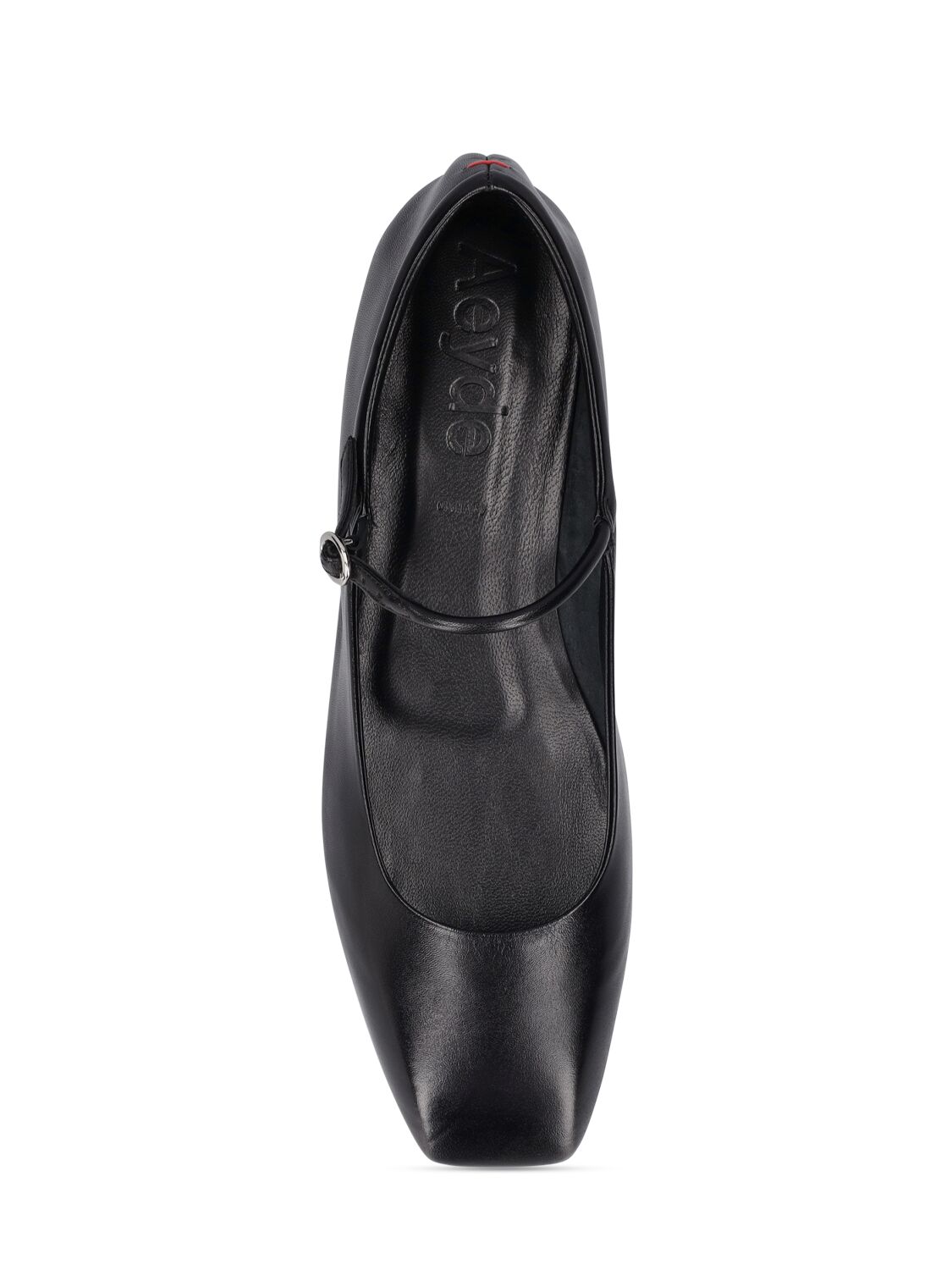 Shop Aeyde 10mm Uma Nappa Leather Ballerina Flats In Black