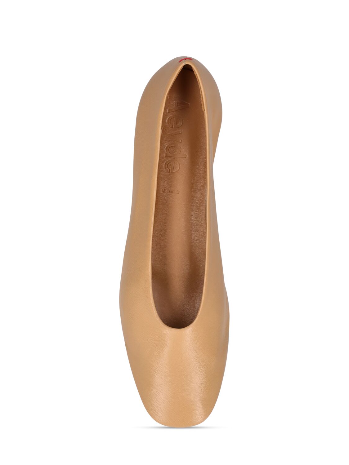 Shop Aeyde 10mm Kirsten Chai Leather Ballerinas In Camel