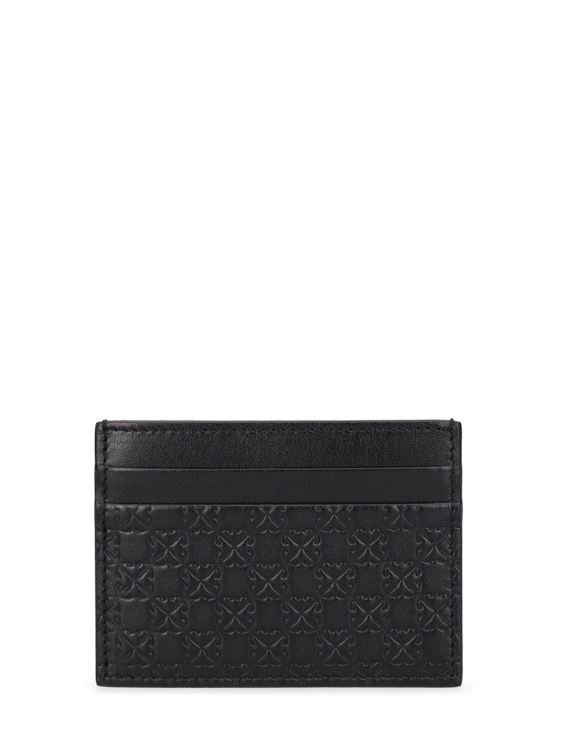 Shop Off-white Monogram Leather Card Holder In Black