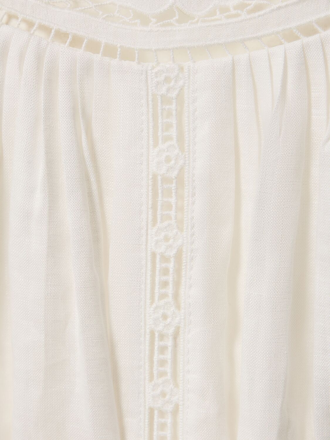 Shop Zimmermann August Broderie Linen Midi Slip Dress In Ivory