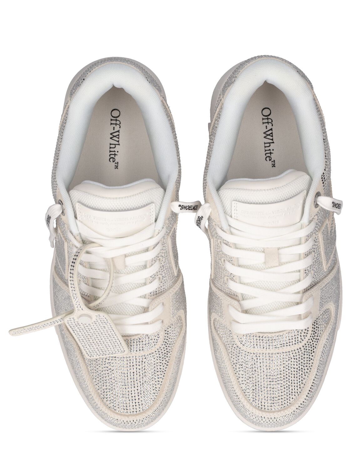 Shop Off-white Out Of Office Strass Sneakers In Silver,white