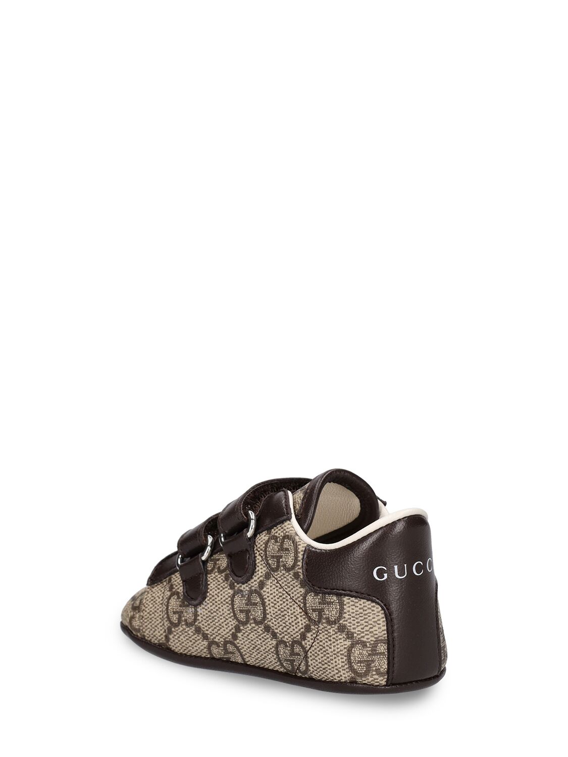Shop Gucci Gg Supreme Pre-walker Shoes In Beige,ebony