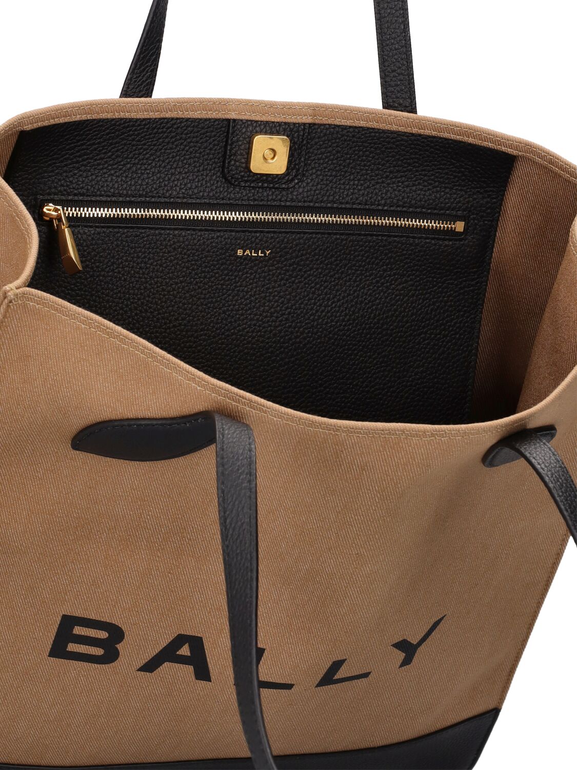 Shop Bally Bar Keep On Tote Bag In Sand,black