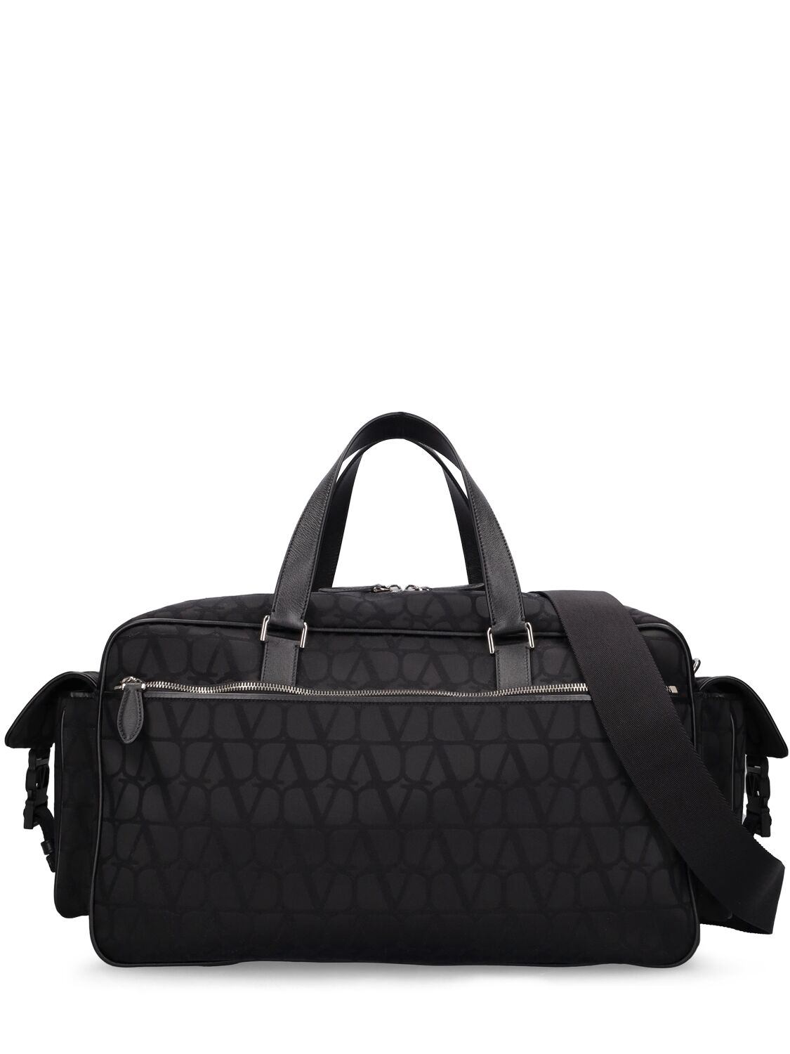 Valentino Garavani Toile Iconographe Duffle Bag In Black